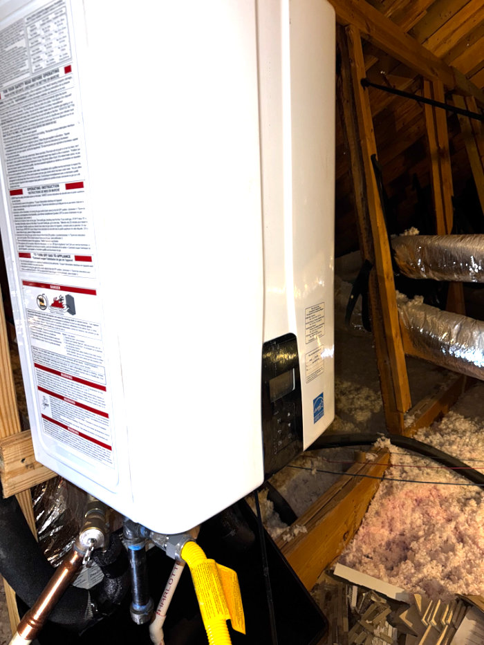 Water heater in attic